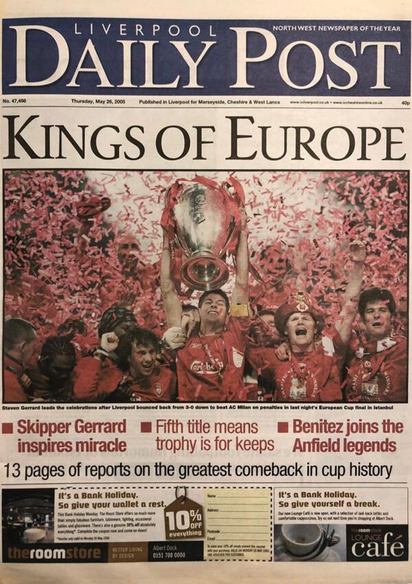 Liverpool Win The Champions League Newspaper